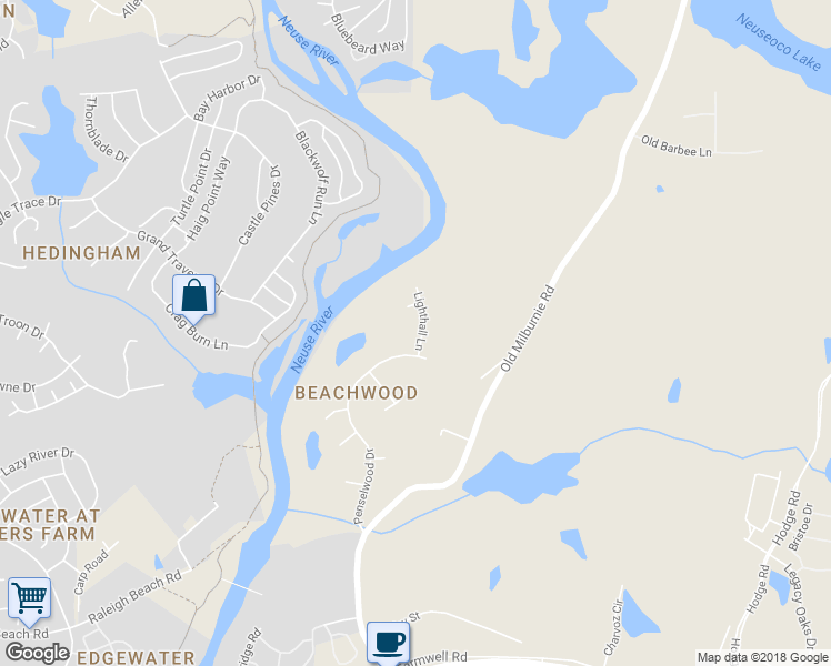 map of restaurants, bars, coffee shops, grocery stores, and more near 5640 Lighthall Lane in Raleigh
