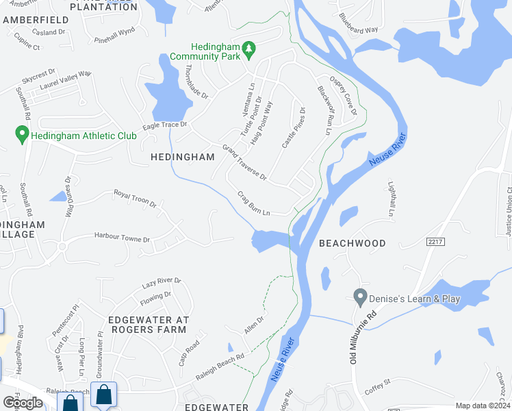 map of restaurants, bars, coffee shops, grocery stores, and more near 1623 Crag Burn Lane in Raleigh