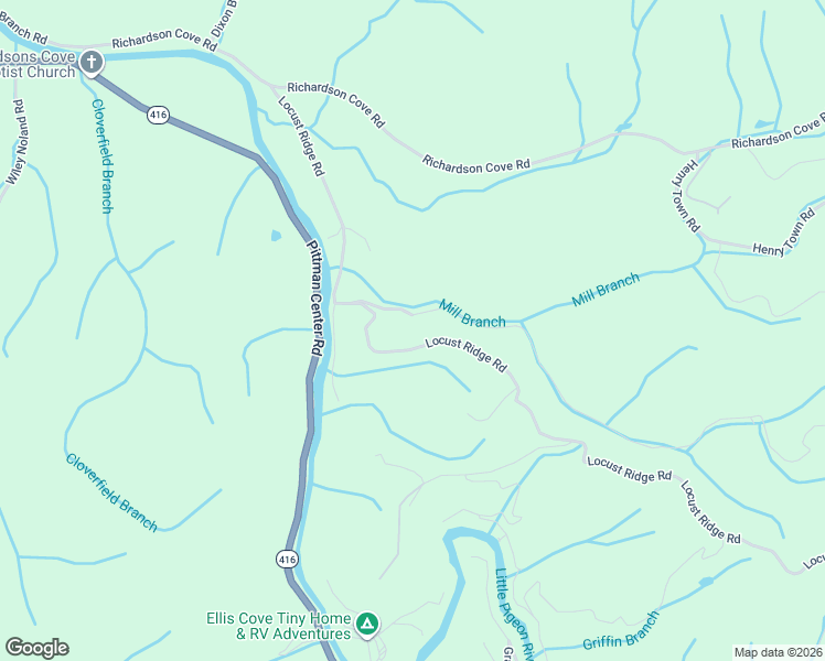 map of restaurants, bars, coffee shops, grocery stores, and more near 3511 Locust Ridge Road in Sevierville