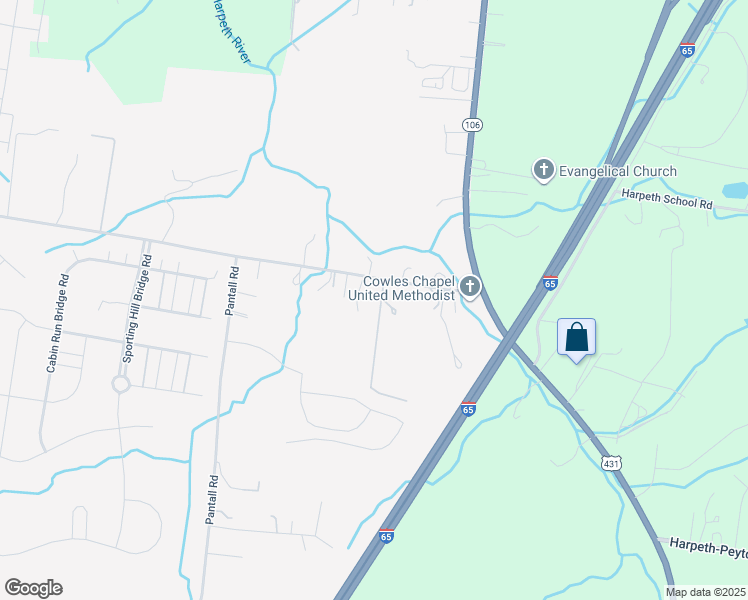 map of restaurants, bars, coffee shops, grocery stores, and more near 2601 Baugh Road in Thompson's Station