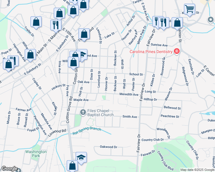 map of restaurants, bars, coffee shops, grocery stores, and more near 607 Hoover Drive in Lexington