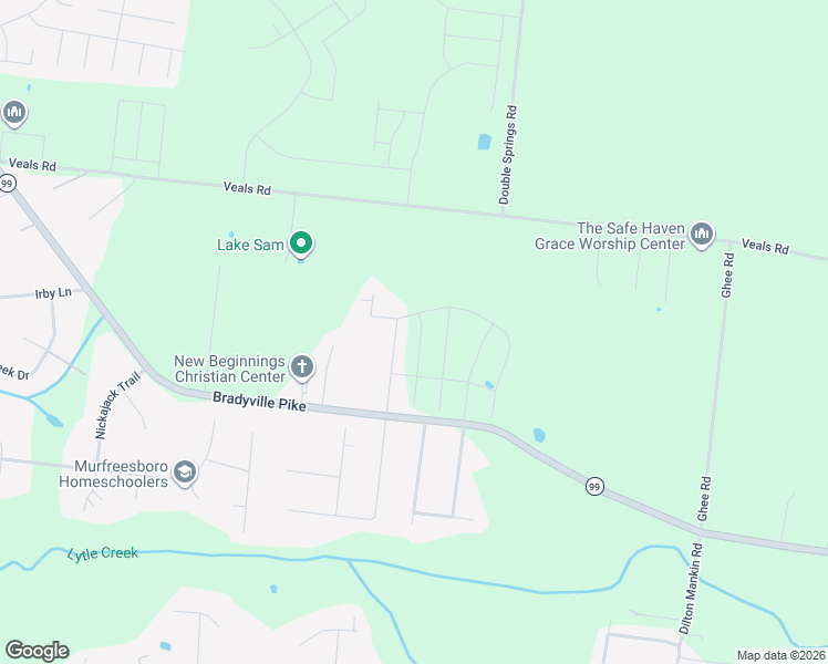 map of restaurants, bars, coffee shops, grocery stores, and more near 3795 Bradyville Pike in Murfreesboro