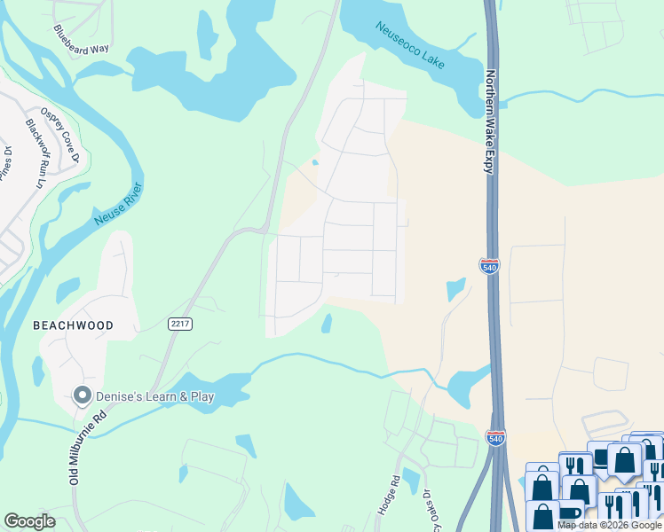 map of restaurants, bars, coffee shops, grocery stores, and more near 1529 Heron Pond St in Raleigh