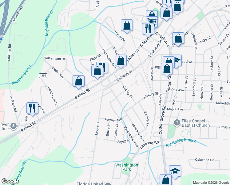 map of restaurants, bars, coffee shops, grocery stores, and more near in Lexington