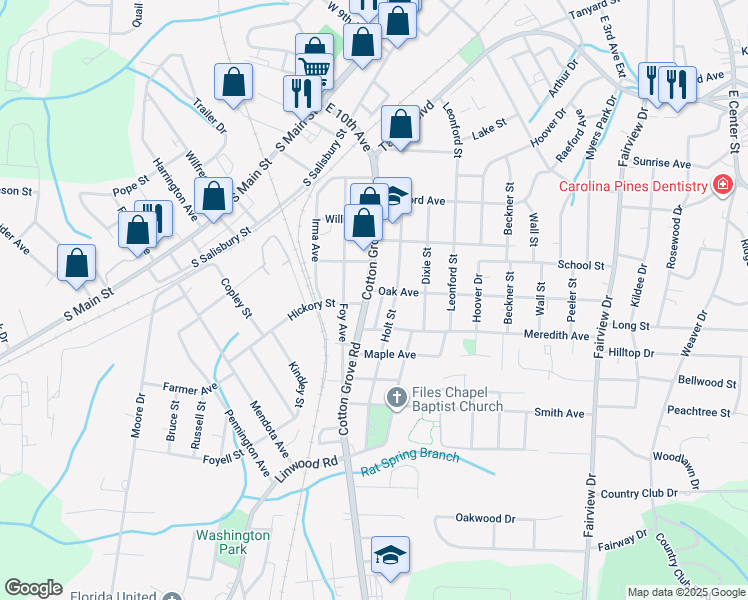 map of restaurants, bars, coffee shops, grocery stores, and more near 500 Cotton Grove Road in Lexington