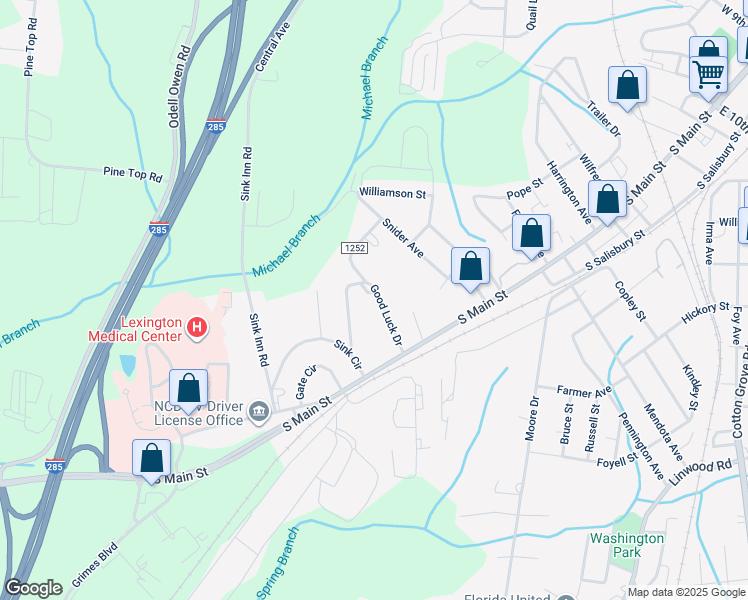 map of restaurants, bars, coffee shops, grocery stores, and more near 23 Good Luck Drive in Lexington