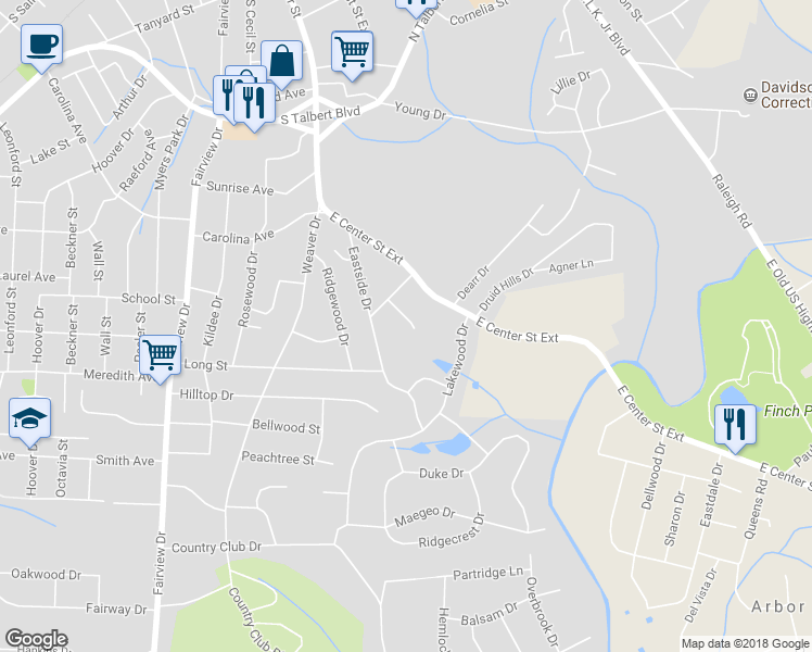 map of restaurants, bars, coffee shops, grocery stores, and more near 129 Fox Haven Court in Lexington