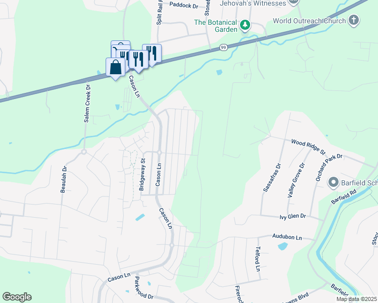 map of restaurants, bars, coffee shops, grocery stores, and more near 2329 New Salem Road in Murfreesboro