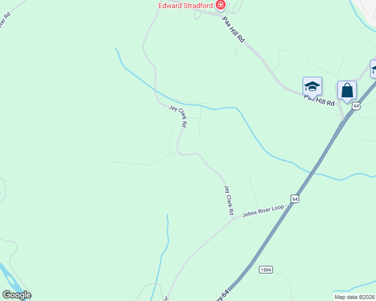 map of restaurants, bars, coffee shops, grocery stores, and more near 2096 Jay Clark Road in Morganton