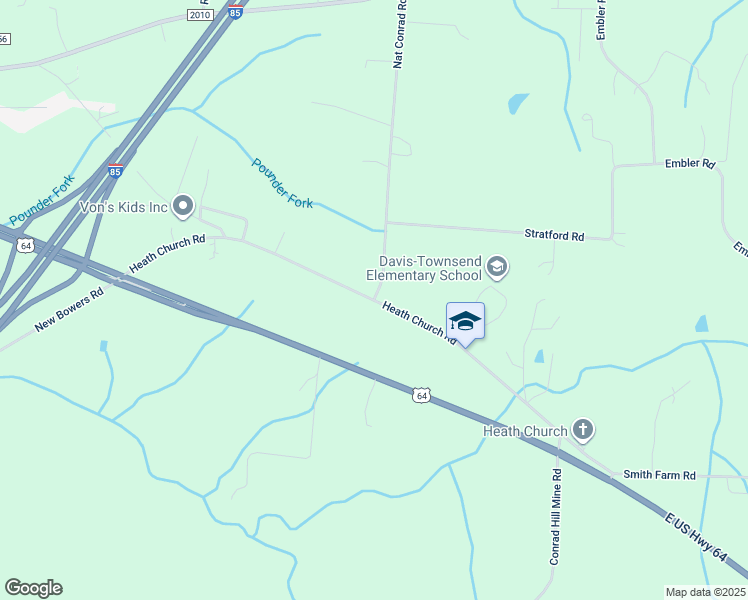 map of restaurants, bars, coffee shops, grocery stores, and more near Heath Church Road in Lexington