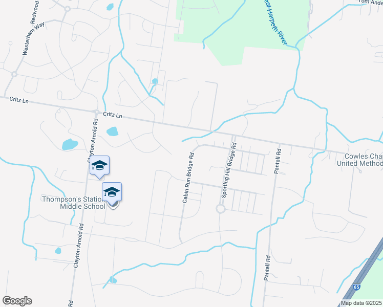 map of restaurants, bars, coffee shops, grocery stores, and more near 2728 Cabin Run Bridge Road in Thompson's Station