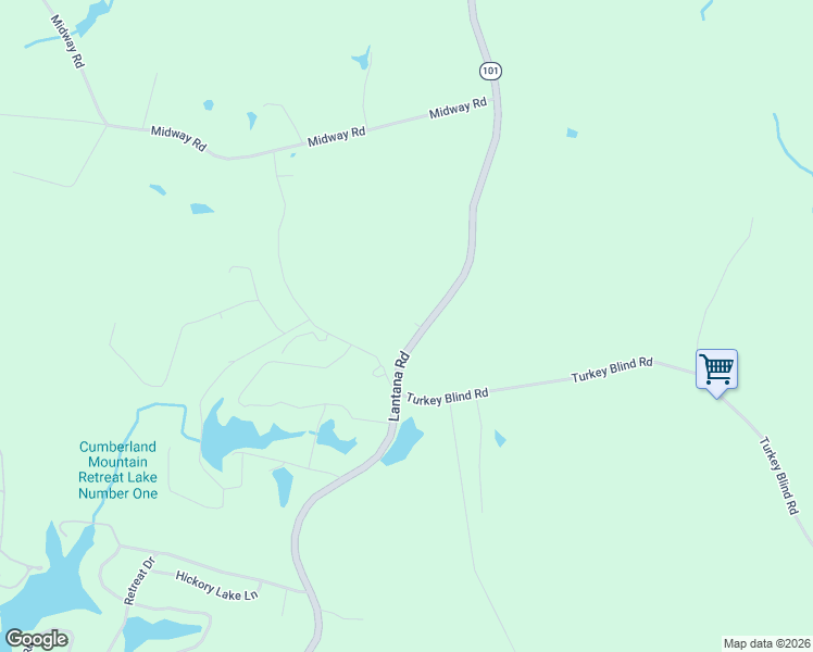 map of restaurants, bars, coffee shops, grocery stores, and more near 47 Life Line Lane in Crossville
