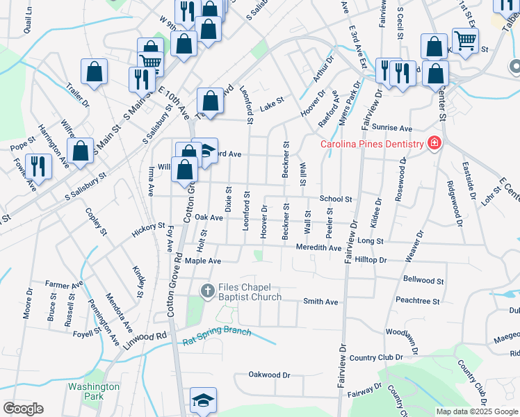 map of restaurants, bars, coffee shops, grocery stores, and more near 506 Hoover Drive in Lexington