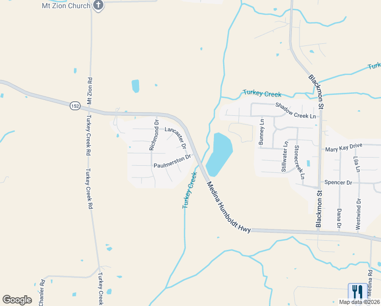 map of restaurants, bars, coffee shops, grocery stores, and more near 100 Lancaster Drive in Medina