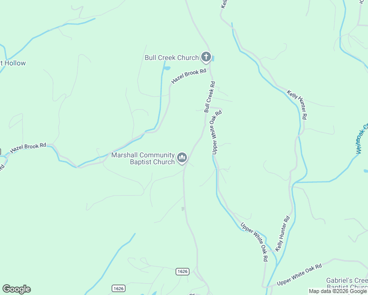 map of restaurants, bars, coffee shops, grocery stores, and more near 2586 Bull Creek Road in Marshall