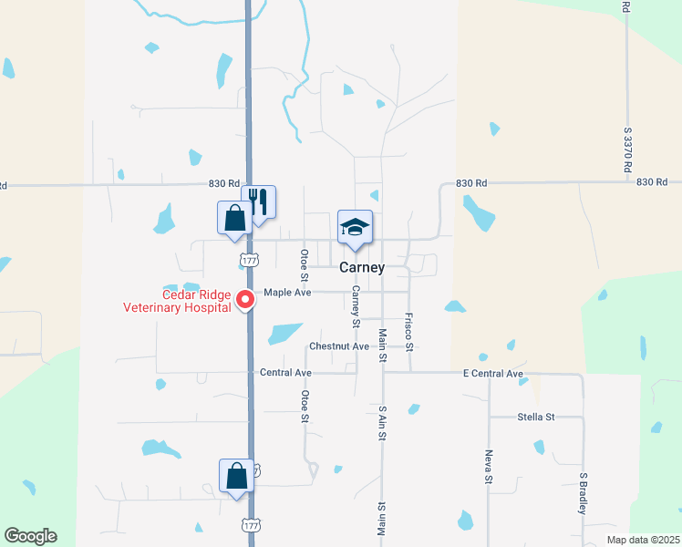 map of restaurants, bars, coffee shops, grocery stores, and more near 309 Flynn Avenue in Carney