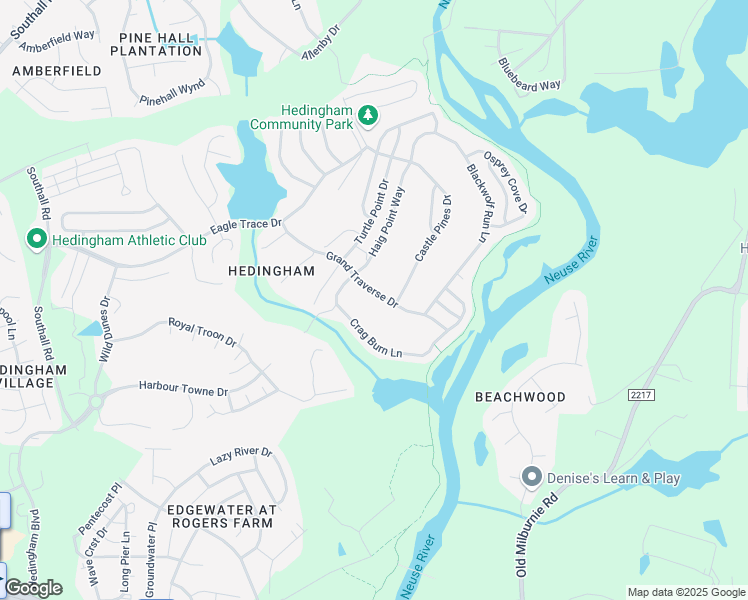 map of restaurants, bars, coffee shops, grocery stores, and more near 5452 Grand Traverse Drive in Raleigh