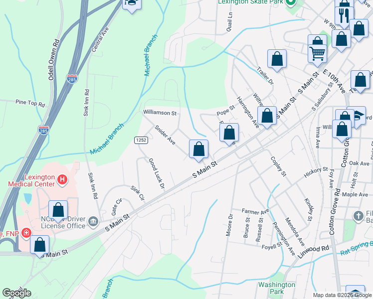map of restaurants, bars, coffee shops, grocery stores, and more near 1 Snider Avenue in Lexington