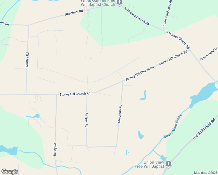 map of restaurants, bars, coffee shops, grocery stores, and more near 3532 Stoney Hill Church Road in Bailey
