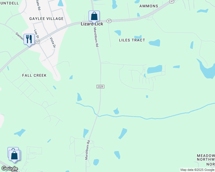 map of restaurants, bars, coffee shops, grocery stores, and more near 1432 Marshburn Road in Wendell
