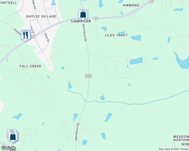map of restaurants, bars, coffee shops, grocery stores, and more near 1432 Marshburn Road in Wendell