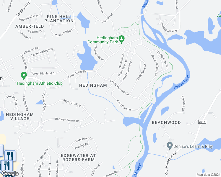 map of restaurants, bars, coffee shops, grocery stores, and more near 1944 Shadow Glen Drive in Raleigh