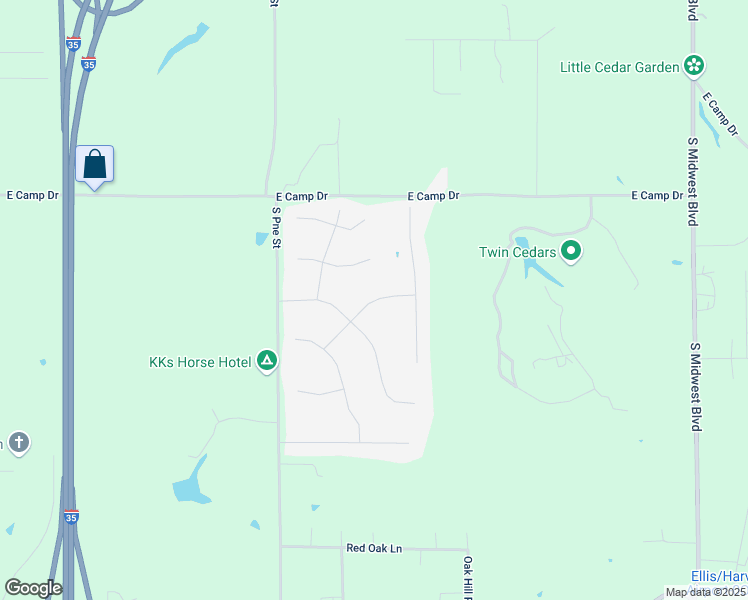 map of restaurants, bars, coffee shops, grocery stores, and more near 1922 Preakness Path in Guthrie
