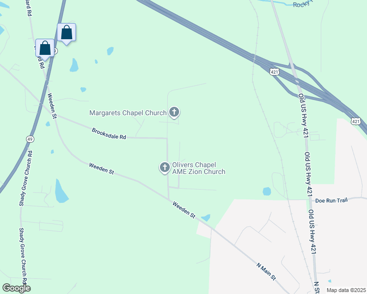 map of restaurants, bars, coffee shops, grocery stores, and more near 7125 Marley Circle in Staley