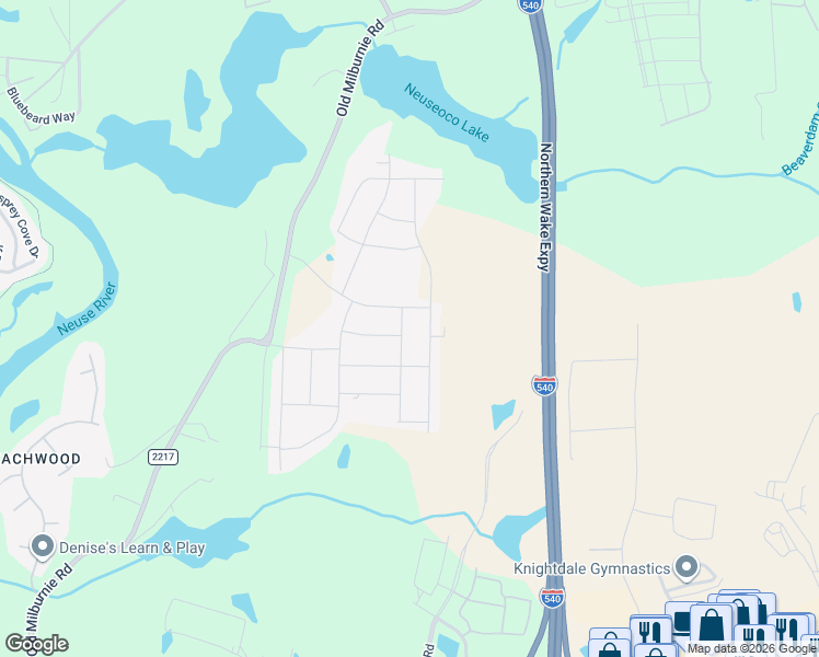map of restaurants, bars, coffee shops, grocery stores, and more near 3500 Old Barbee Lane in Raleigh