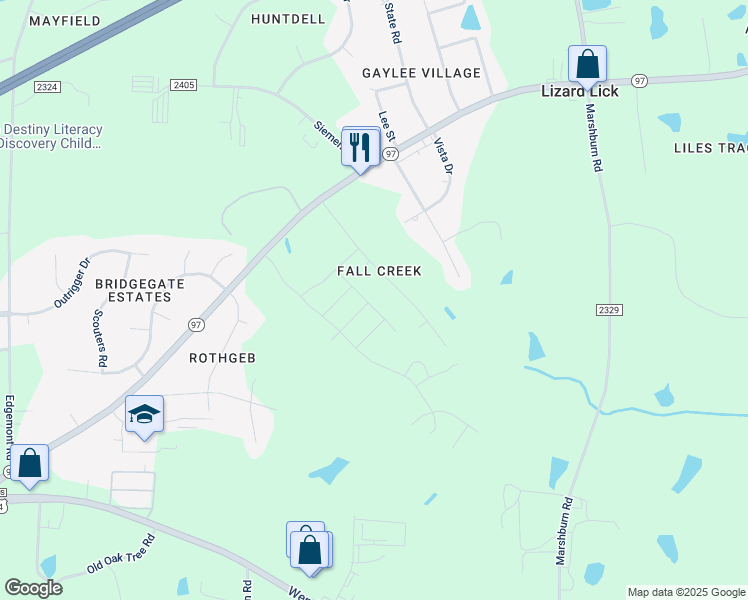 map of restaurants, bars, coffee shops, grocery stores, and more near 1536 Bright Coral Trail in Wendell