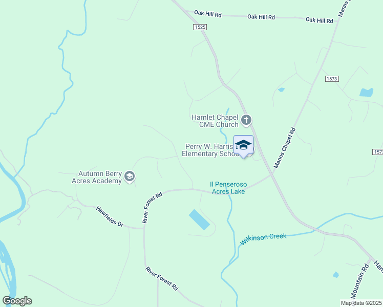 map of restaurants, bars, coffee shops, grocery stores, and more near Harrison Pond Drive in Pittsboro
