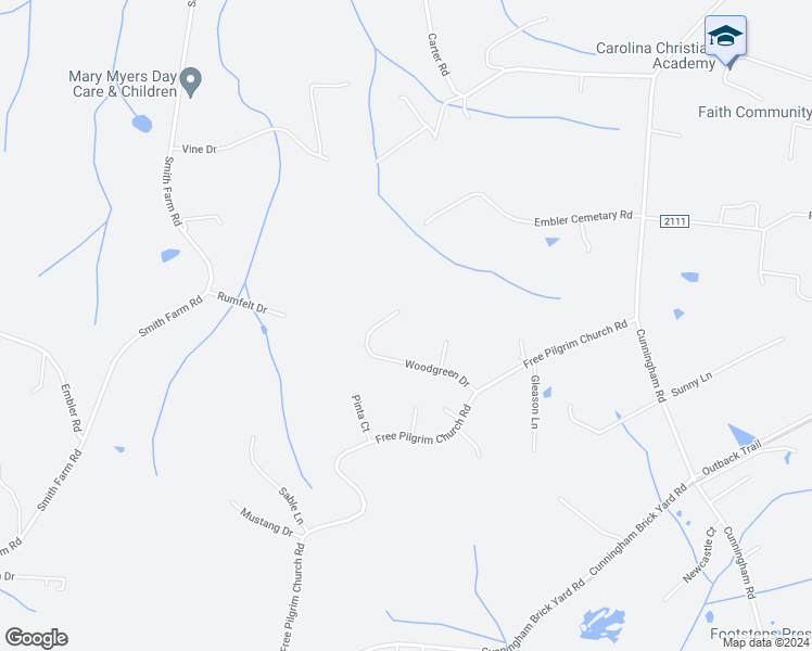 map of restaurants, bars, coffee shops, grocery stores, and more near Woodgreen Drive in Davidson County