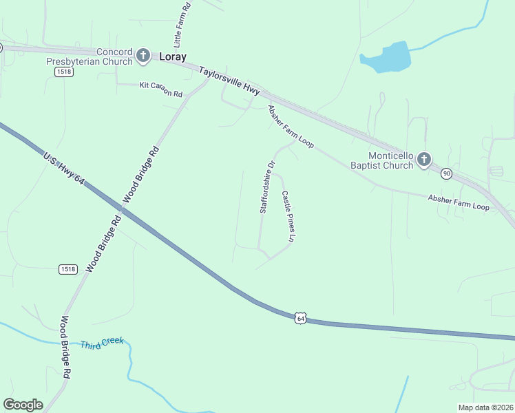 map of restaurants, bars, coffee shops, grocery stores, and more near 166 Staffordshire Drive in Statesville