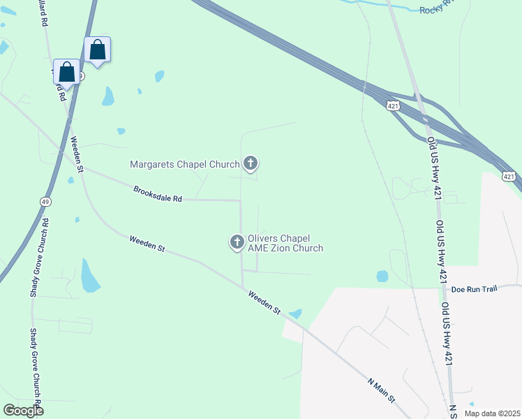map of restaurants, bars, coffee shops, grocery stores, and more near 7125 Marley Circle in Staley