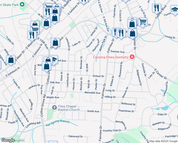 map of restaurants, bars, coffee shops, grocery stores, and more near 420 Woodsway Drive in Lexington