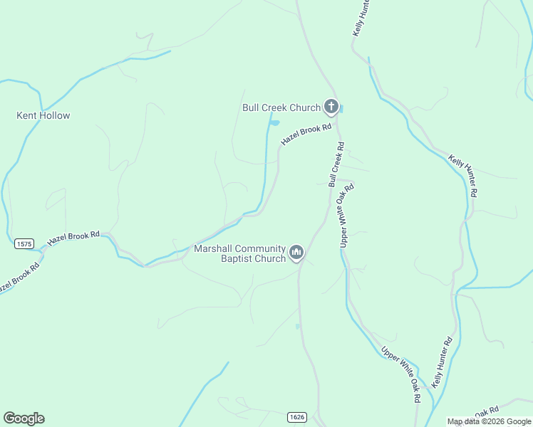 map of restaurants, bars, coffee shops, grocery stores, and more near 421 Hazel Brook Road in Marshall