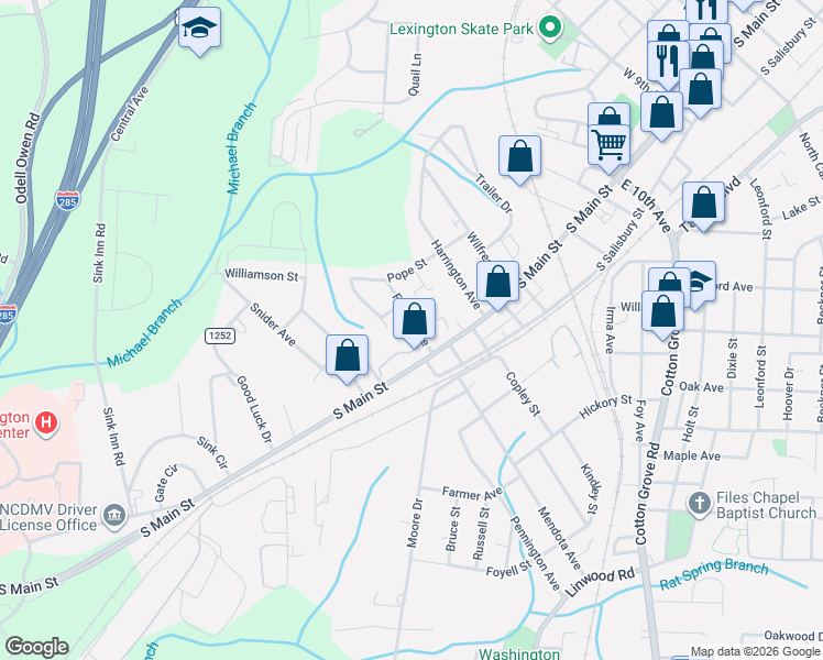map of restaurants, bars, coffee shops, grocery stores, and more near 9 Fowler Avenue in Lexington