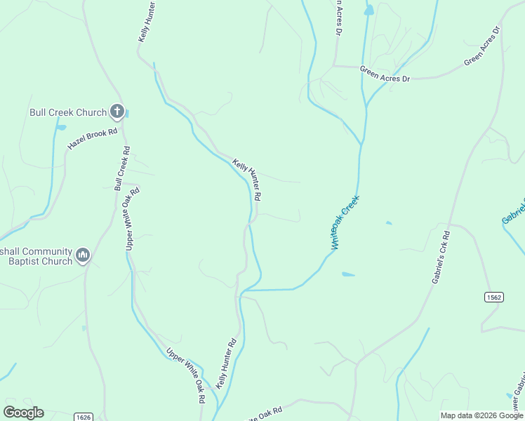 map of restaurants, bars, coffee shops, grocery stores, and more near 114 Kelly Hunter Road in Marshall