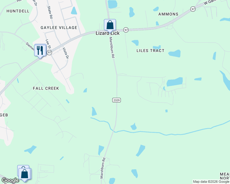 map of restaurants, bars, coffee shops, grocery stores, and more near 1521 Marshburn Road in Wendell