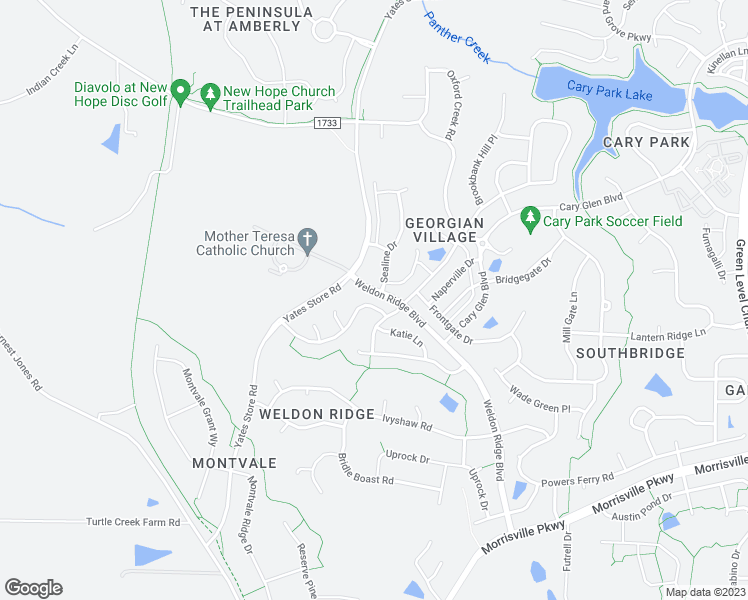 map of restaurants, bars, coffee shops, grocery stores, and more near 3133 Sentinel Ferry Lane in Cary