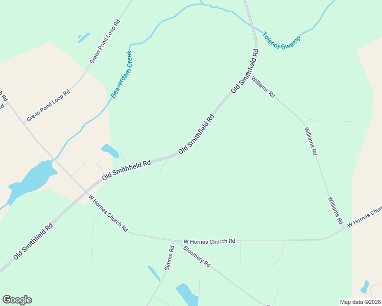 map of restaurants, bars, coffee shops, grocery stores, and more near 10861 Old Smithfield Road in Bailey