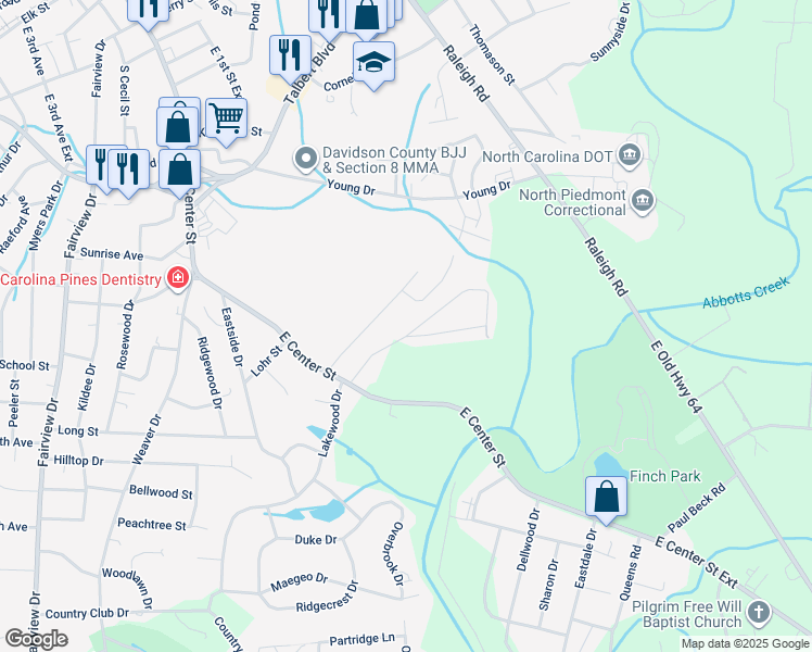 map of restaurants, bars, coffee shops, grocery stores, and more near 109 Druid Hills Drive in Lexington