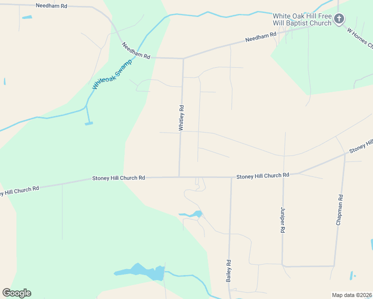 map of restaurants, bars, coffee shops, grocery stores, and more near 9327 Whitley Road in Bailey