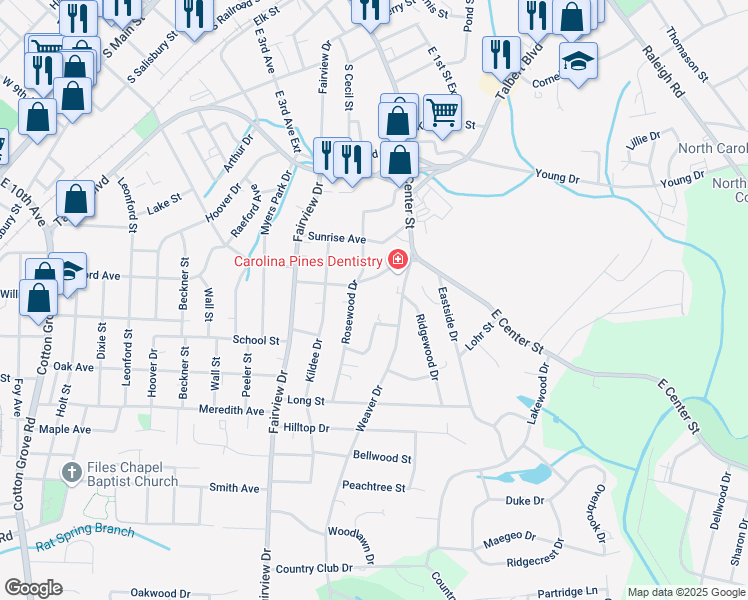 map of restaurants, bars, coffee shops, grocery stores, and more near 111 Carolina Avenue in Thomasville