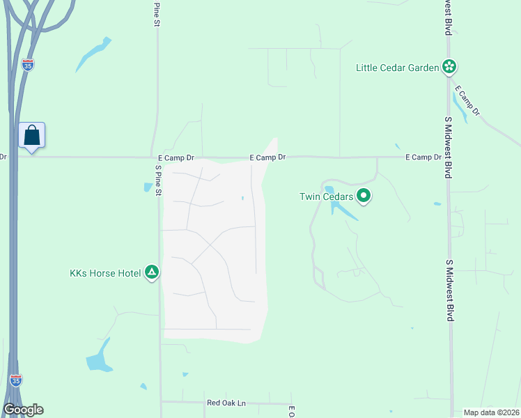 map of restaurants, bars, coffee shops, grocery stores, and more near 6718 Mint Julep Lane in Guthrie