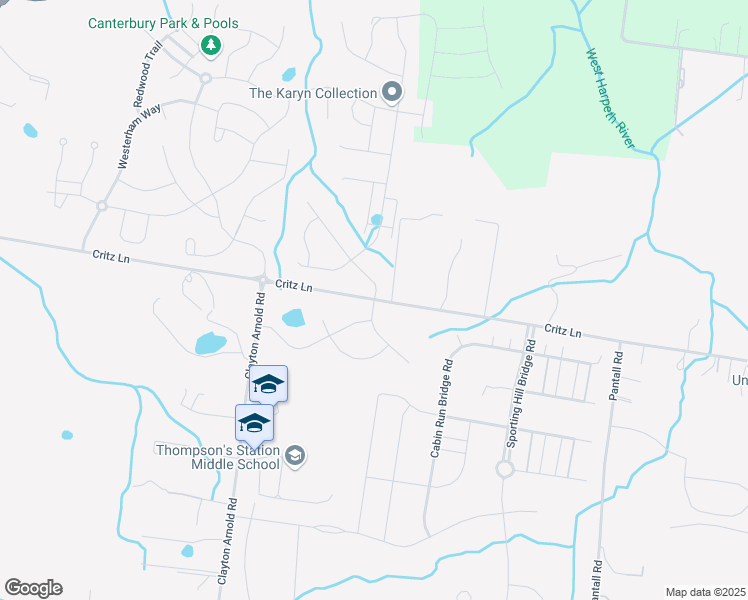 map of restaurants, bars, coffee shops, grocery stores, and more near 2624 Bramblewood Lane in Thompson's Station