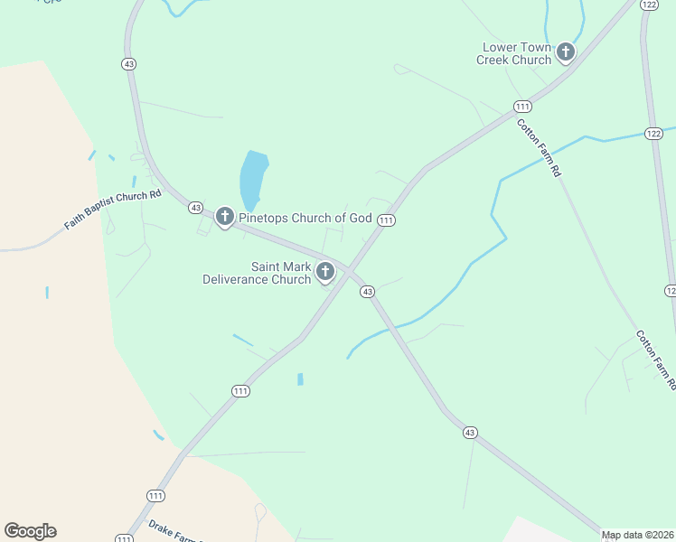 map of restaurants, bars, coffee shops, grocery stores, and more near 1154 North Carolina 111 in Pinetops