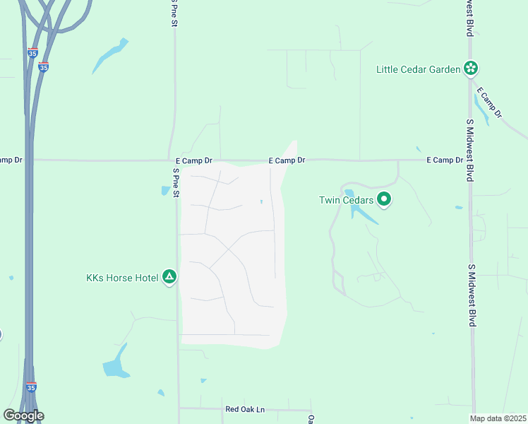 map of restaurants, bars, coffee shops, grocery stores, and more near 1922 Preakness Path in Guthrie