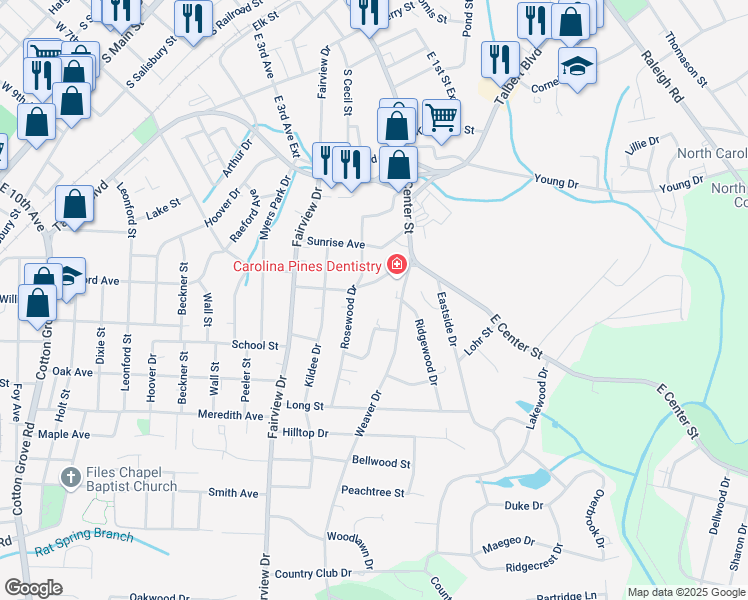 map of restaurants, bars, coffee shops, grocery stores, and more near 111 Carolina Avenue in Thomasville