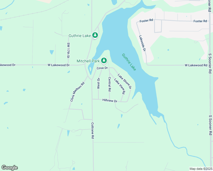 map of restaurants, bars, coffee shops, grocery stores, and more near 6618 West Drive in Guthrie